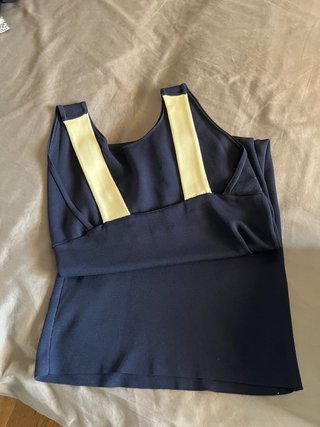 Vestido azul elástico cómodo señora