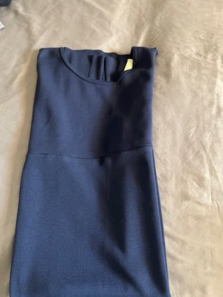 Vestido azul elástico cómodo señora