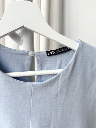 Mono corto Zara azul pastel Talla L Algodón 100%