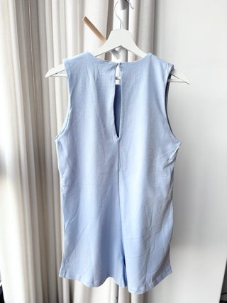 Mono corto Zara azul pastel Talla L Algodón 100%