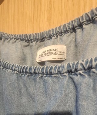 Camiseta Zara volantes denim Talla M