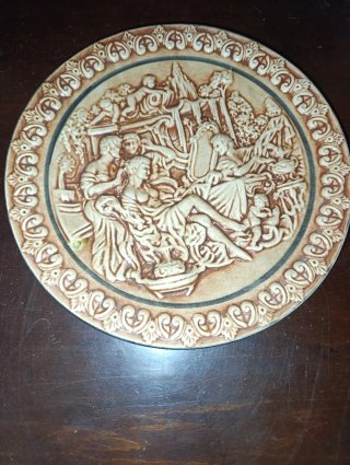 Plato decorativo cerámica antiguo