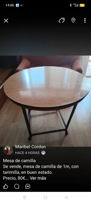 Mesa de camilla redonda