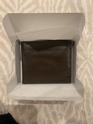 Cartera Real Madrid Grabada Marrón