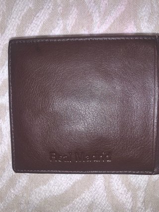Cartera Real Madrid Grabada Marrón