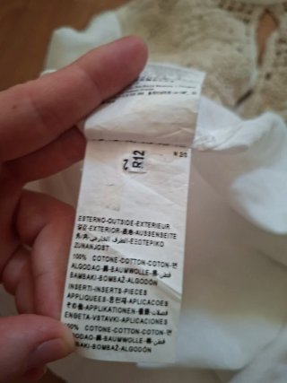 Blusa Benetton Blanca Encaje