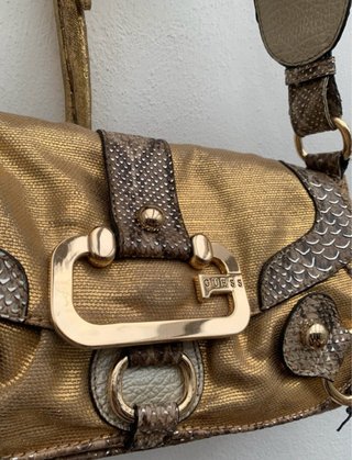 Bolso Guess Dorado Vintage Y2k Print