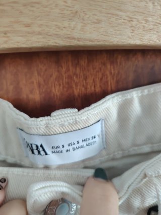 Minifalda Zara Beige Talla S