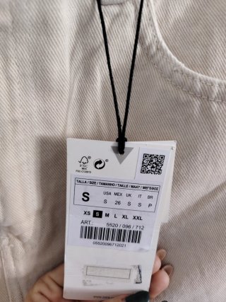 Minifalda Zara Beige Talla S