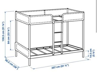 Cama elevada  Ikea gris