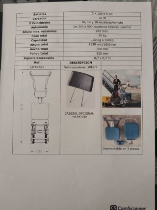Silla sube-escaleras liftkar plane7