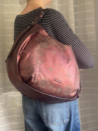 Bolso de Hombro Tous berenjena perlado