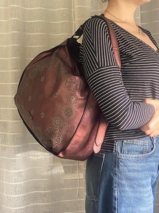 Bolso de Hombro Tous berenjena perlado