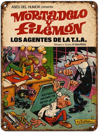 Chapa metalica decorativa Mortadelo y Filemón