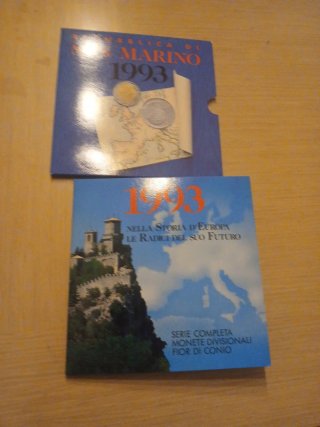 San Marino 1993 serie con 1000 liras plata