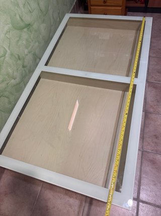 Mesa Centro Ikea Magiker Madera y Cristal