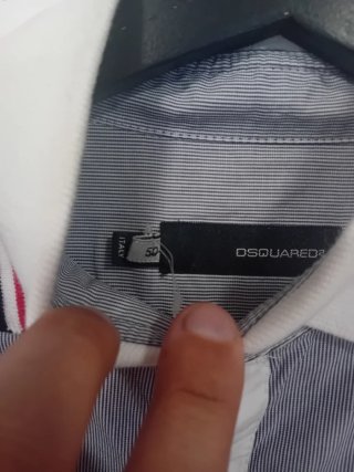 Polo DSQUARED2 righe bianche e blu