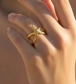 Anillo Estrella de Mar Acero ajustable