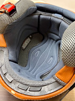 Casco Moto Jet Retro Cuero Marrón