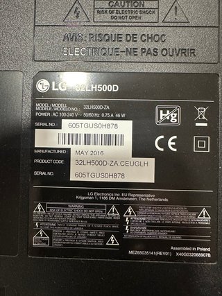 Televisión LG Negra
