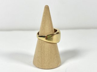 Anillo Sello Ancho Tous Plata Bañada en Oro T.10
