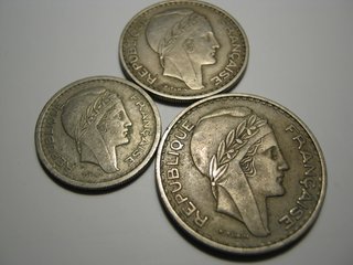 Lote 3 Monedas Argelia Francesa 20, 50, 100 Franco