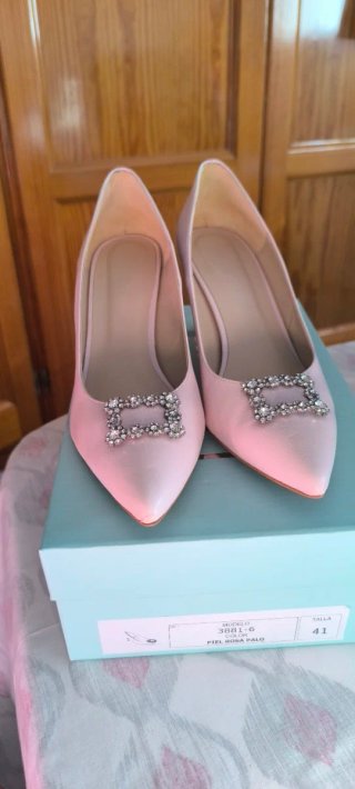 Zapatos de Novia Rosa Palo Talla 41