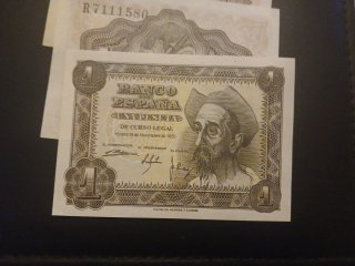 1 peseta 1951 5 billetes correlativos SC