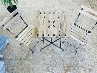 Mesa y 2 Sillas Exterior Madera