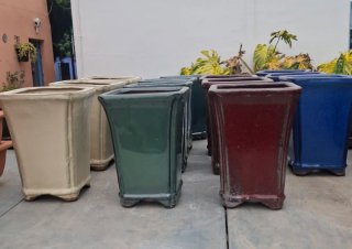 Maceta Bonsai Cascada Cerámica Esmaltada