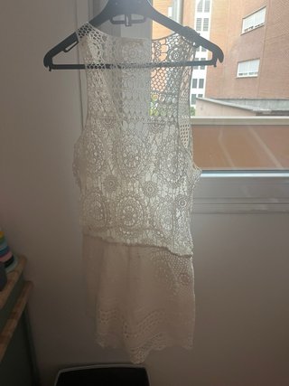 Mono corto Ibicenco Crochet Blanco Talla Única