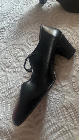 Zapatos Sevillanas Flamenco Tacón Hebilla Negro