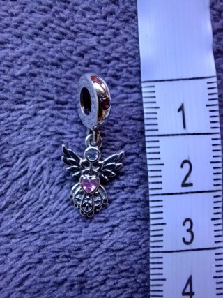 Colgante Ángel Plata Ley 925 Corazón Rosa