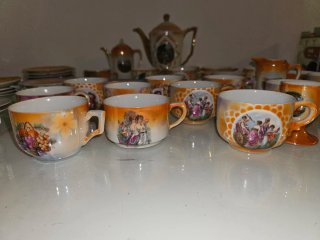 Resto de juego de café austriaco antiguo