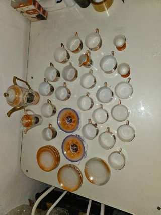 Resto de juego de café austriaco antiguo