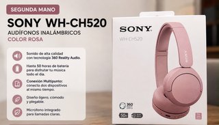 3Audífonos Sony WH-CH520 Rosa Segunda Mano