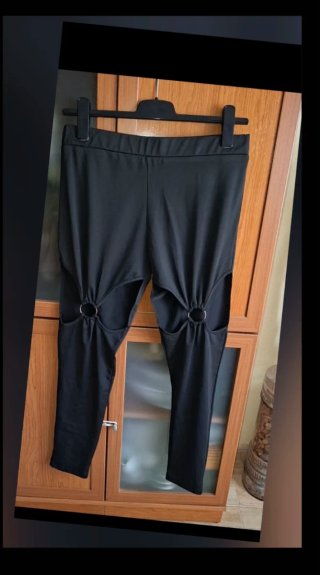 44/46 Shein, pantalón elástico pierna descubierta