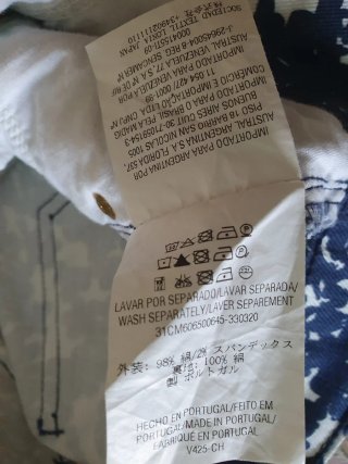 Pantalón CH Estampado Azul y Blanco