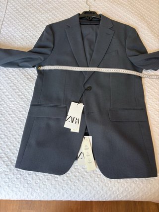 Traje Zara Gris Azulado Nuevo Talla M