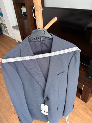 Traje Zara Gris Azulado Nuevo Talla M