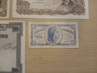 Lote 4 billetes antiguos España