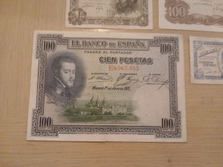 Lote 4 billetes antiguos España