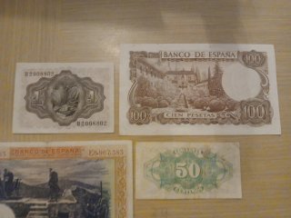Lote 4 billetes antiguos España