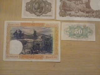 Lote 4 billetes antiguos España
