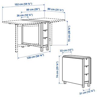 Mesa NORDEN abatible blanca