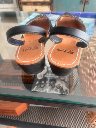 Sandalias Ria Menorca cuña baja glitter talla 38