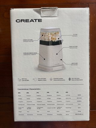 Máquina eléctrica de hacer palomitas Create