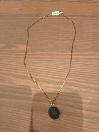 Collar Bañado Oro 18K Piedra Volcánica Negra