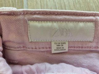 Shorts vaqueros rosas con tachuelas Zara T 13-14