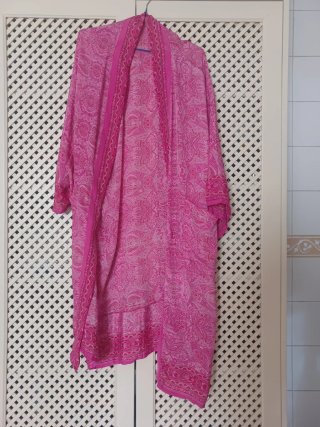 Kimono estampado rosa talla única